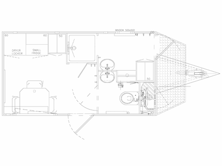 Type 420: Miljø- /Mandskabsvogn for 2 pers.