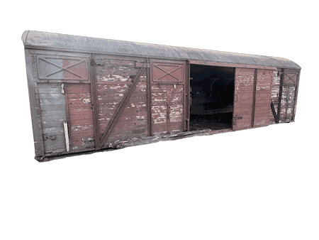 Togvogn med patina